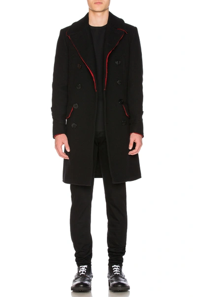 Shop Givenchy Contrast Coat In Black & Red