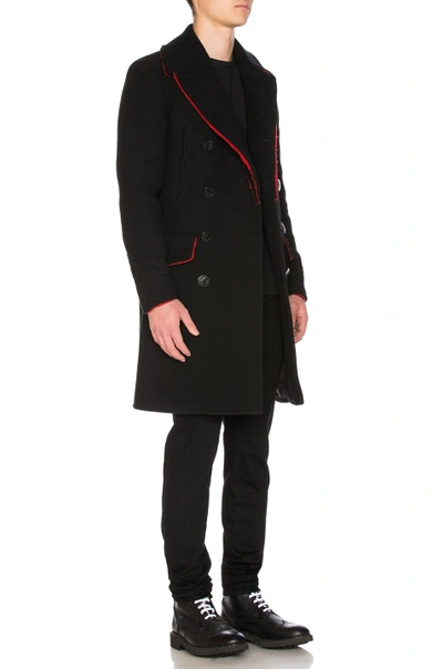 Shop Givenchy Contrast Coat In Black & Red