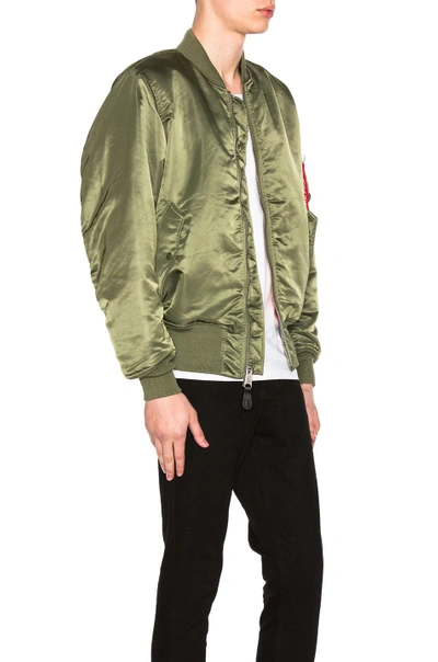 Shop Alpha Industries Ma-1 Blood Chit Bomber Jacket In Sage