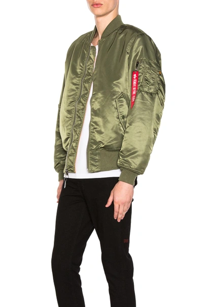 Shop Alpha Industries Ma-1 Blood Chit Bomber Jacket In Sage