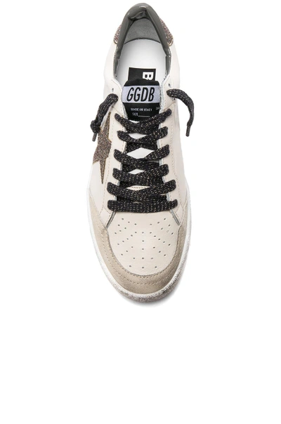 Shop Golden Goose Leather Ball Star Sneakers In Cream & Multi Glitter Star