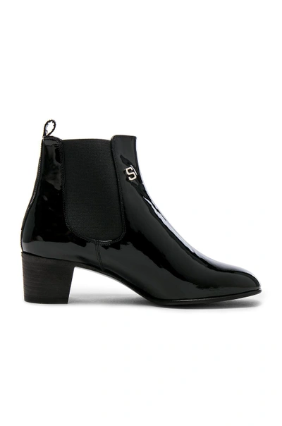 Shop Acne Studios Patent Leather Hely Boots In Black