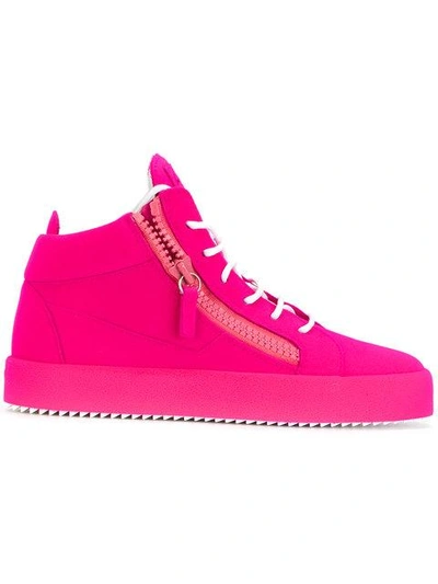 Giuseppe Zanotti Women's Velvet Mid Top Platform Sneakers