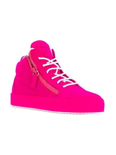 Giuseppe Zanotti Women's Velvet Mid Top Platform Sneakers