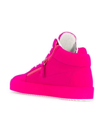 Giuseppe Zanotti Women's Velvet Mid Top Platform Sneakers