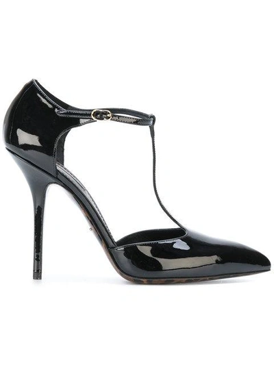 Shop Dolce & Gabbana High Heel Strap Pumps - Black