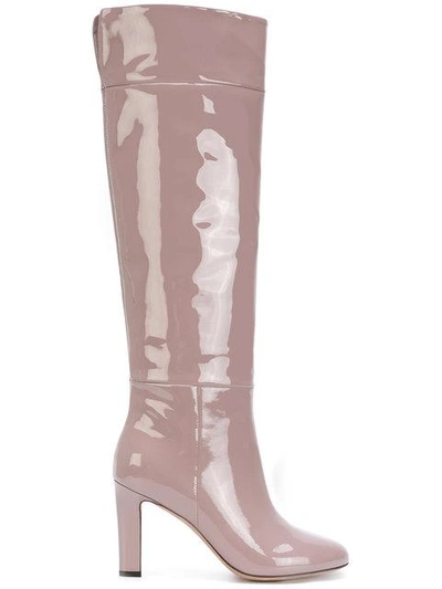 Shop Agnona Knee Length Boots In Pink