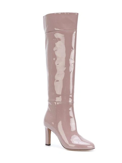 Shop Agnona Knee Length Boots In Pink