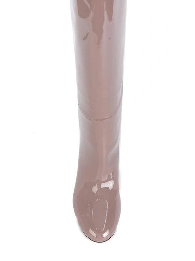 Shop Agnona Knee Length Boots In Pink