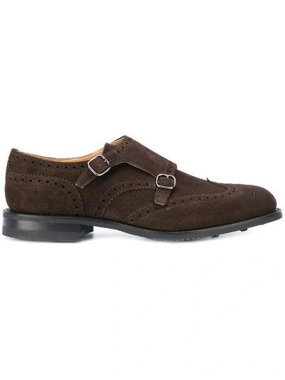 Shop Church's Monkton Suede Monk-strap Shoes In Brown