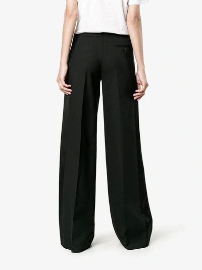 Shop Alexander Mcqueen High Waisted Wide Leg Trousers In Black