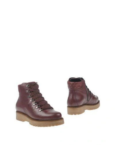 Shop Manas Ankle Boot In Maroon