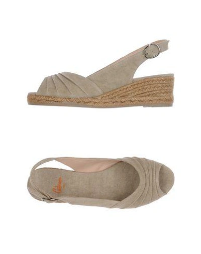 Shop Castaã±er Sandals In Beige