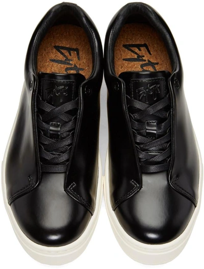 Shop Eytys Black Leather Doja Sneakers