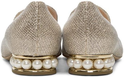 Shop Nicholas Kirkwood Gold Lurex Casati Pearl Loafers