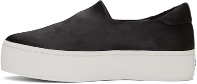 Shop Opening Ceremony Black Satin Cici Platform Slip-on Sneakers In 0001 Black