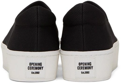 Shop Opening Ceremony Black And White Cici Platform Slip-on Sneakers In 002-black Multi