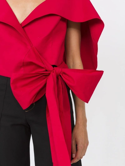 Shop Rosie Assoulin Geometric Wrap Cropped Top
