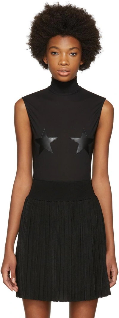 Shop Givenchy Black Tulle Stars Bodysuit