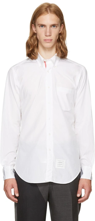 Shop Thom Browne White Classic Point Collar Button-down Shirt