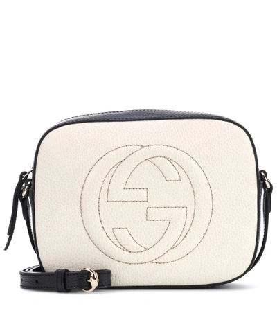 Shop Gucci Soho Leather Shoulder Bag In White Llack