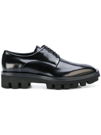 Shop Jil Sander Ridged Sole Lace-up Shoes - Black