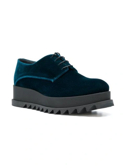 Shop Jil Sander Platform Lace-up Shoes In Blue