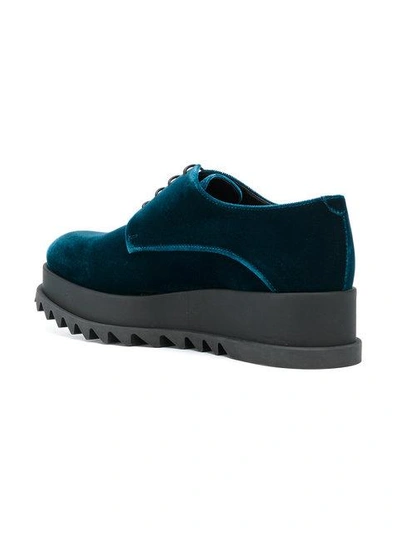 Shop Jil Sander Platform Lace-up Shoes In Blue