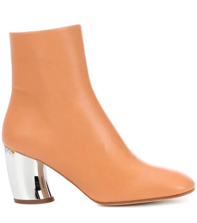 Shop Proenza Schouler Leather Ankle Boots In Beige