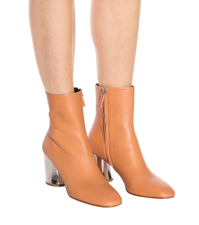 Shop Proenza Schouler Leather Ankle Boots In Beige