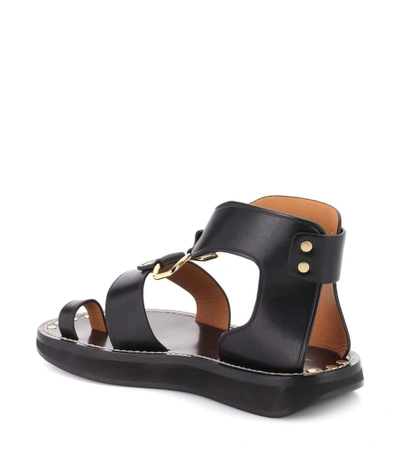 Shop Isabel Marant Nindle Leather Sandals In Black