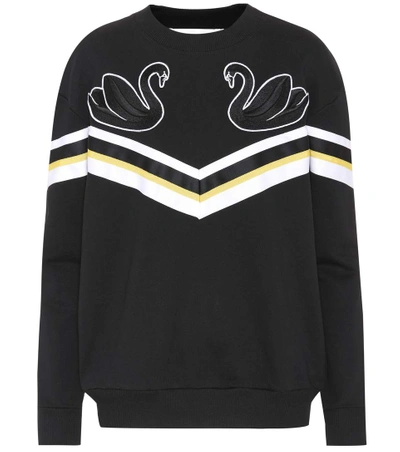 Victoria Victoria Beckham Appliqué Swan Sweatshirt In Nero
