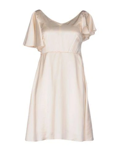 Shop Saint Laurent Short Dresses In Ivory