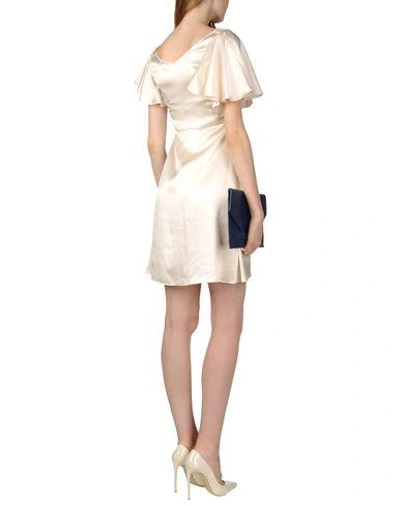 Shop Saint Laurent Short Dresses In Ivory