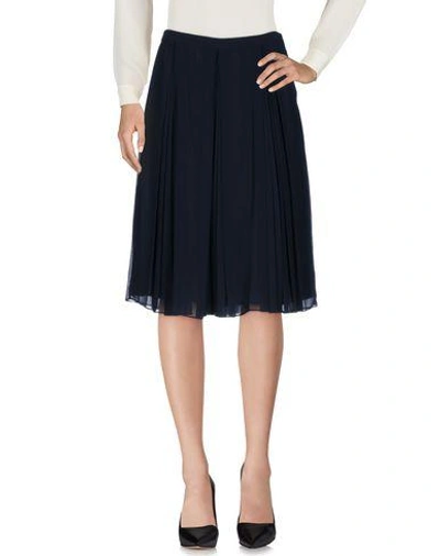 Shop Michael Michael Kors Knee Length Skirt In Dark Blue