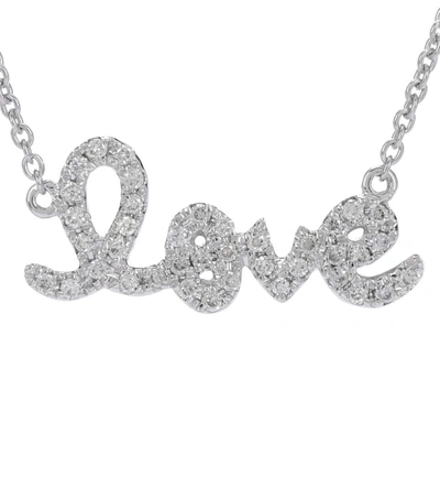 Shop Sydney Evan Small Love 14 Kt White Gold And Diamond Necklace In No