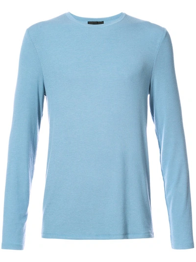 Atm Anthony Thomas Melillo Crew-neck Ribbed-jersey T-shirt In French Blue