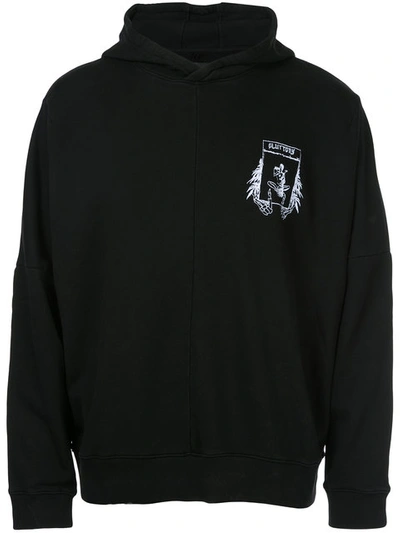 Rta Embroidered Text Relaxed Fit Hoodie In Black