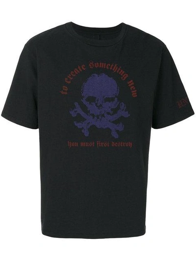 Shop Ben Taverniti Unravel Project Skull Writing Print T-shirt In Black
