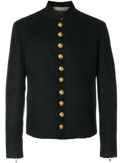 Dolce & Gabbana Buttoned Military Jacket In Nero