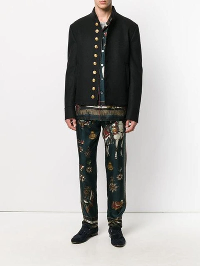 Shop Dolce & Gabbana Buttoned Military Jacket In Black