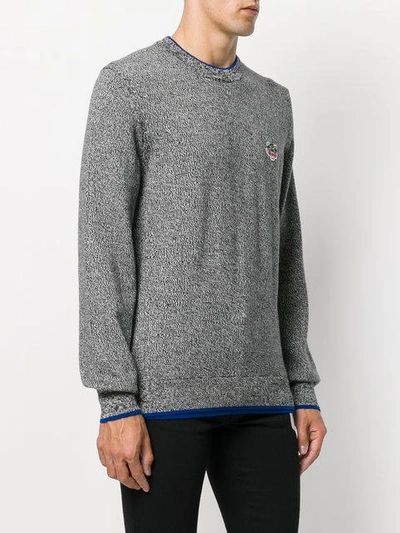 Shop Kenzo Pullover Mit Logo-stickerei In Grey