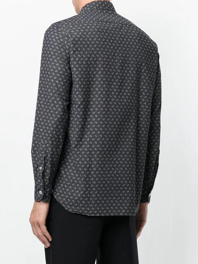 Shop Lardini Long-sleeved Patterned Shirt In Grey