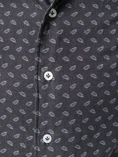 Shop Lardini Long-sleeved Patterned Shirt In Grey