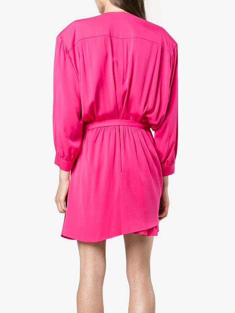 Balenciaga Gathered Silk-blend Satin Mini Dress In Pink | ModeSens