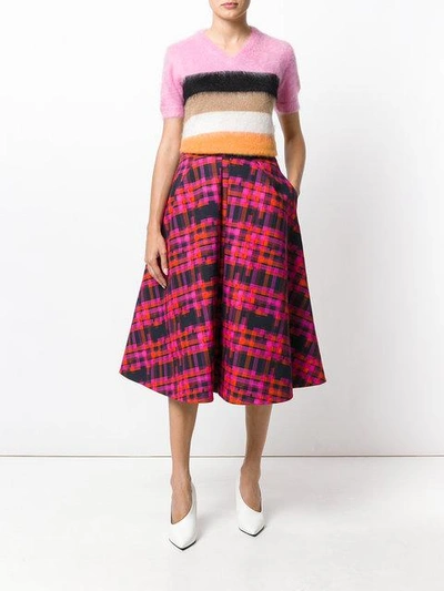 Delpozo Tartan Pattern Full Skirt | ModeSens