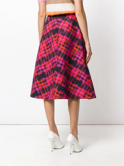 Shop Delpozo Tartan Pattern Full Skirt