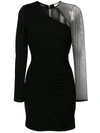 BALMAIN sheer sleeve mini dress,103401461M12220258