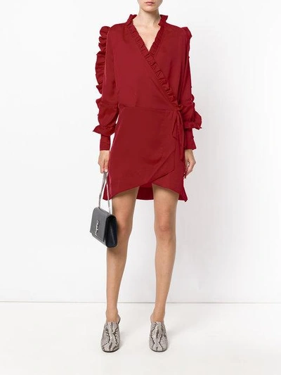 Shop Iil7 Ruffle Detail Short Dress In Red
