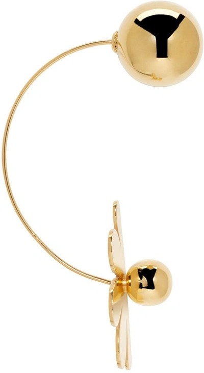 Shop Simone Rocha Gold Double Ball Flower Earring In 0905 Gold